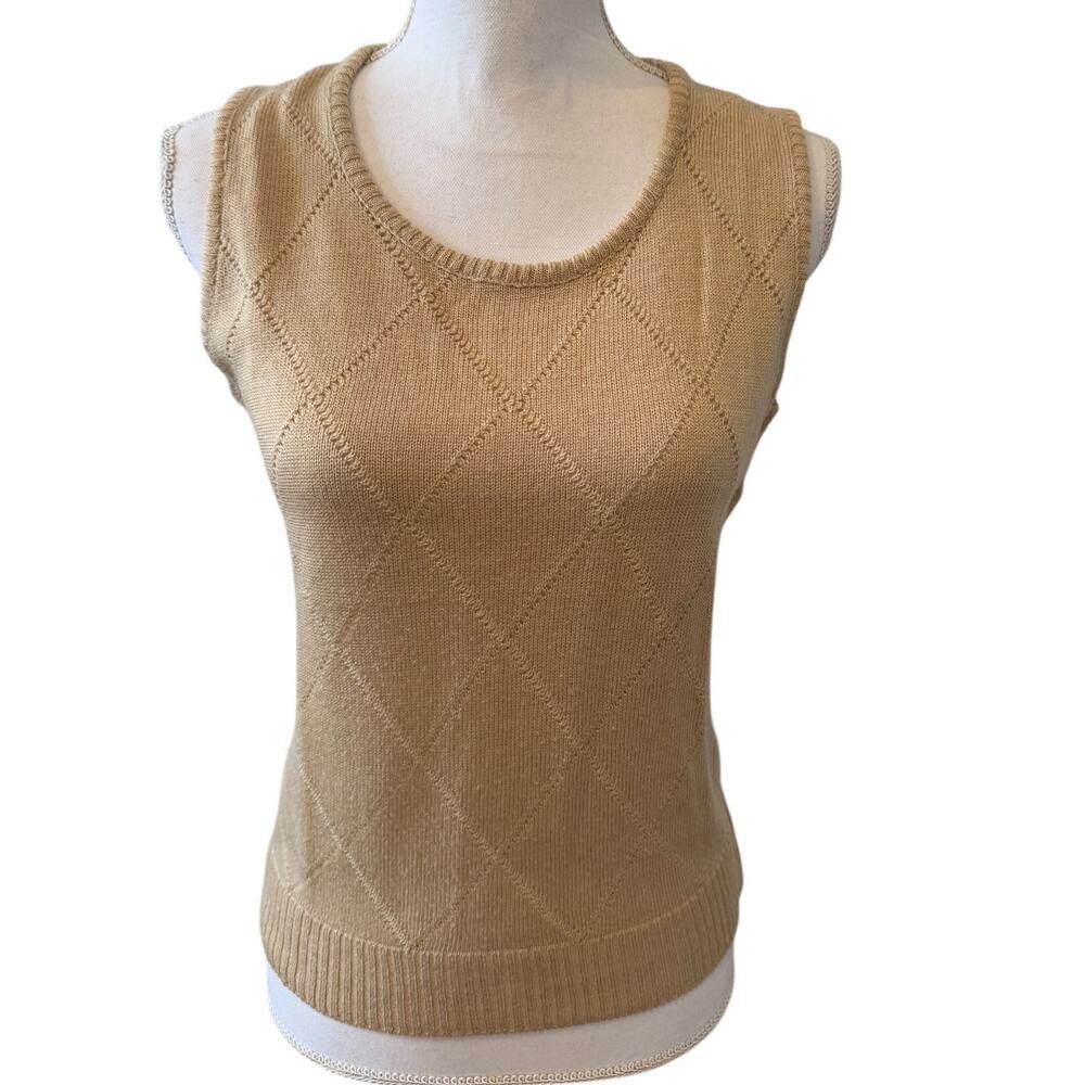 Vintage 70s Sears Argyle Sweater Vest Coffee